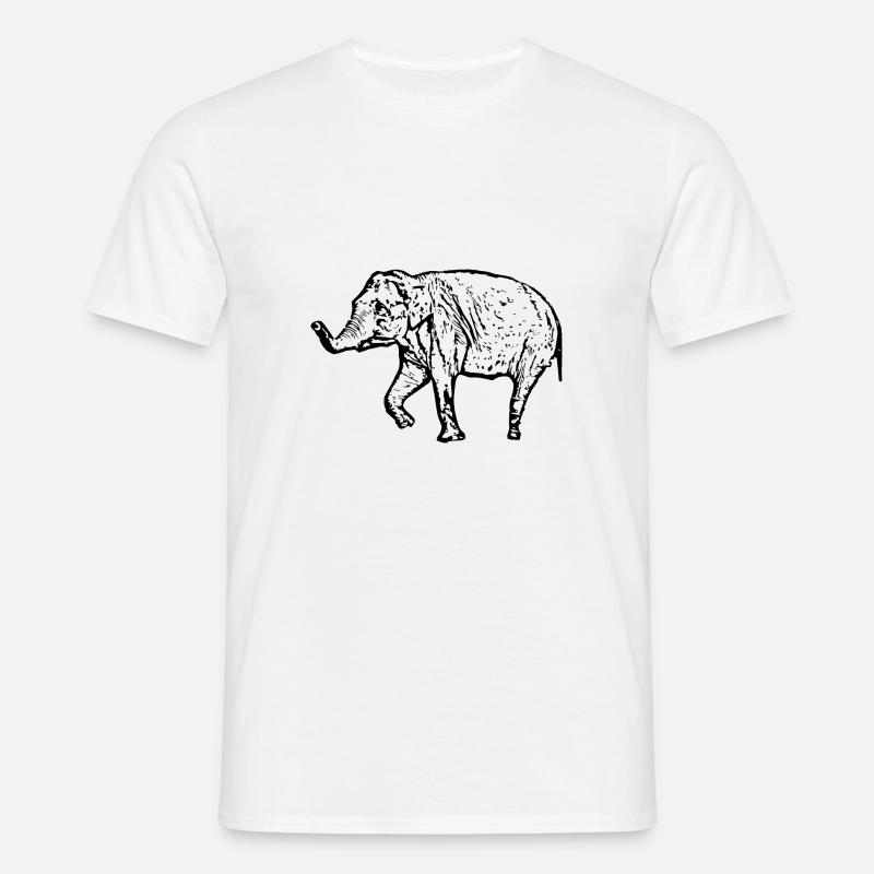 Elefant schwarz - Männer T-Shirt - Weiß
