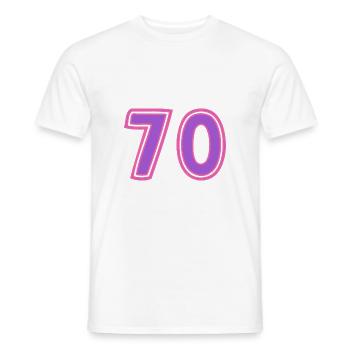 70. 70 YEARS. 70TH ANNIVERSARY. 70TH ANNIVERSARY. - Men's T-Shirt - white - Front - AI Model Male 178 dark (178cm)