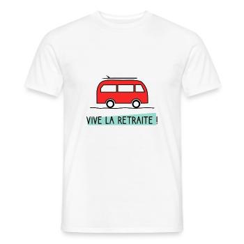 RETIREMENT. HAPPY RETIREMENT. HAPPY RETIREMENT - Men's T-Shirt - white - Front - AI Model Male 178 dark (178cm)