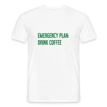 Kaffee-Notfallplan - Männer T-Shirt - Weiß - Vorne - AI Model Male 178 dark (178cm)