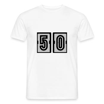 50. 50. GEBURTSTAG. GEBURTSTAG 50 JAHRE. 50 - Männer T-Shirt - Weiß - Vorne - AI Model Male 178 dark (178cm)