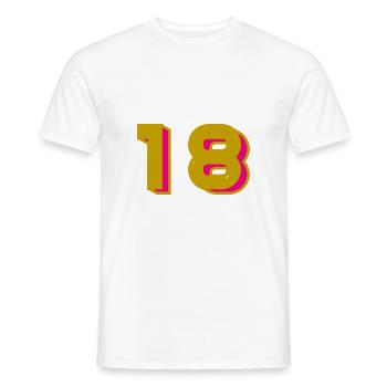 18 - Men's T-Shirt - white - Front - AI Model Male 178 dark (178cm)