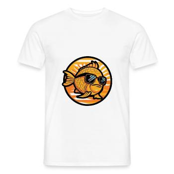 Poisson rouge Bande dessinée Cool - T-shirt homme - blanc - Devant - AI Model Male 178 dark (178cm)