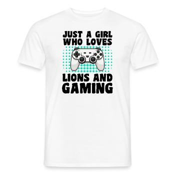 Gamer und Löwen: Videospiele und Wild Force - Männer T-Shirt - Weiß - Vorne - AI Model Male 178 dark (178cm)