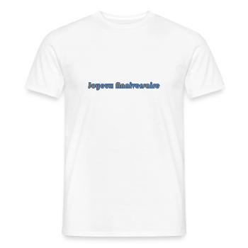 HAPPY BIRTHDAY. HAPPY BIRTHDAY. BIRTHDAY. - Men's T-Shirt - white - Front - AI Model Male 178 dark (178cm)