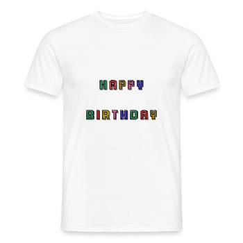 HAPPY BIRTHDAY - T-shirt homme - blanc - Devant - AI Model Male 178 dark (178cm)