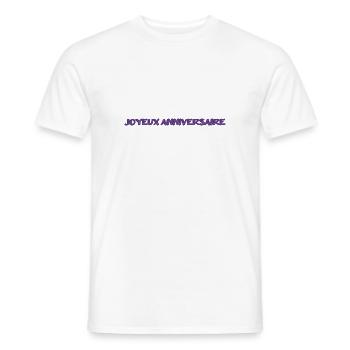 GEBURTSTAG. ALLES GUTE ZUM GEBURTSTAG. ALLES GUTE ZUM GEBURTSTAG. - Männer T-Shirt - Weiß - Vorne - AI Model Male 178 dark (178cm)