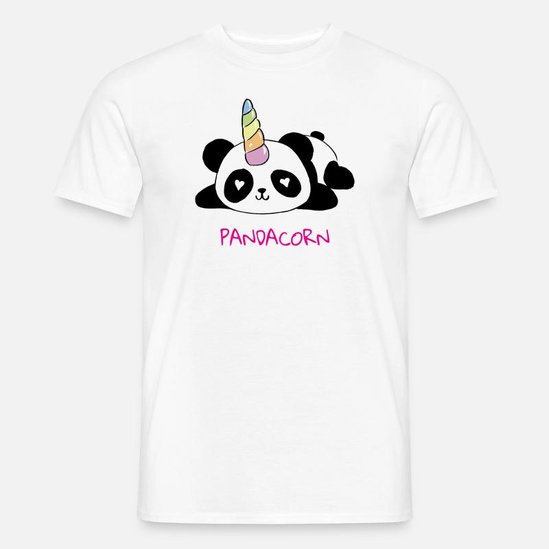 Pandacorn, Panda, Einhorn, Unicorn, Geschenk Idee - Männer T-Shirt - Weiß