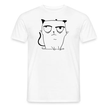 Cartoon Cat - Drôle de chat Evil Eye Nerves - T-shirt homme - blanc - Devant - AI Model Male 178 dark (178cm)