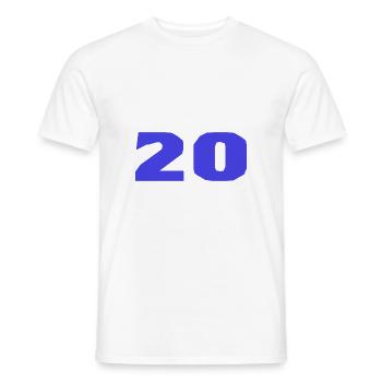 20. 20 YEARS. 20th ANNIVERSARY. 20TH ANNIVERSARY. - Men's T-Shirt - white - Front - AI Model Male 178 dark (178cm)