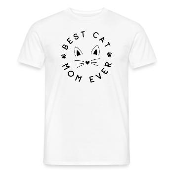 MEILLEURS CHATS MAMAN CHATTE TOUJOURS DRÔLE MOTIF DE DICTON - T-shirt homme - blanc - Devant - AI Model Male 178 dark (178cm)