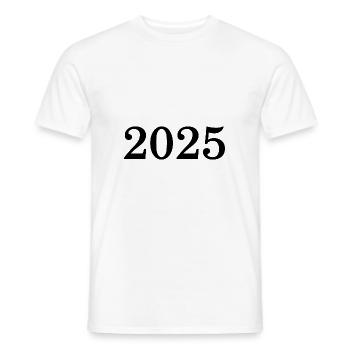 2025 New Year's Eve New Year black - Men's T-Shirt - white - Front - AI Model Male 178 dark (178cm)