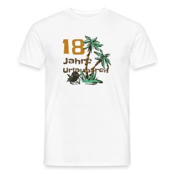 18. Geburtstag und Urlaubsreif - Männer T-Shirt - Weiß - Vorne - AI Model Male 178 dark (178cm)