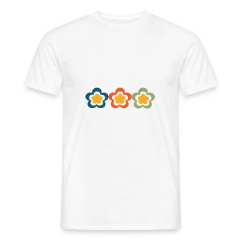 70s Flower Pattern - Men's T-Shirt - white - Front - AI Model Male 178 dark (178cm)