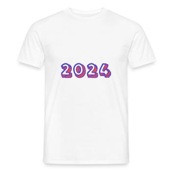 2024. FROHES NEUES JAHR. SILVESTER. NEUJAHR - Männer T-Shirt - Weiß - Vorne - AI Model Male 178 dark (178cm)