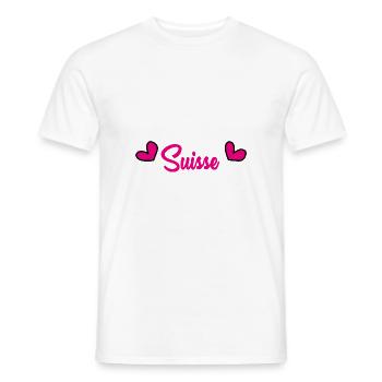 SCHWEIZ. HUMOR. LAND. FLAGGE. GENF. LAUSANNE - Männer T-Shirt - Weiß - Vorne - AI Model Male 178 dark (178cm)