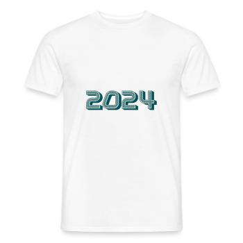 2024. FROHES NEUES JAHR. SILVESTER. NEUJAHR - Männer T-Shirt - Weiß - Vorne - AI Model Male 178 dark (178cm)