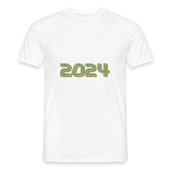 2024. FROHES NEUES JAHR. SILVESTER. NEUJAHR - Männer T-Shirt - Weiß - Vorne - AI Model Male 178 dark (178cm)