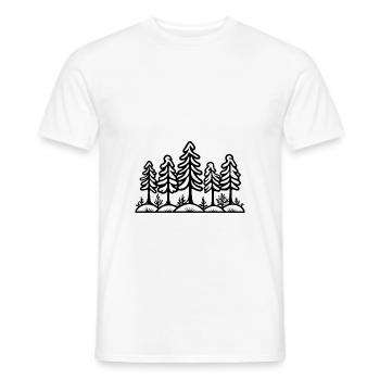 Wald Bäume - Männer T-Shirt - Weiß - Vorne - AI Model Male 178 dark (178cm)