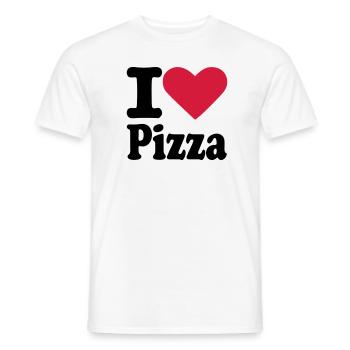 I love Pizza - Männer T-Shirt - Weiß - Vorne - AI Model Male 178 dark (178cm)