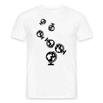 Icône de globe - T-shirt homme - blanc - Devant - AI Model Male 178 dark (178cm)