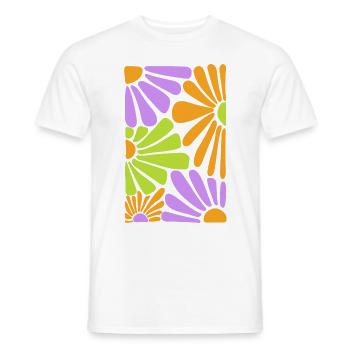 Flowers Blossoms Vintage Retro - Men's T-Shirt - white - Front - AI Model Male 178 dark (178cm)