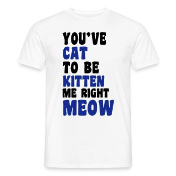 Meow - Männer T-Shirt - Weiß - Vorne - AI Model Male 178 dark (178cm)
