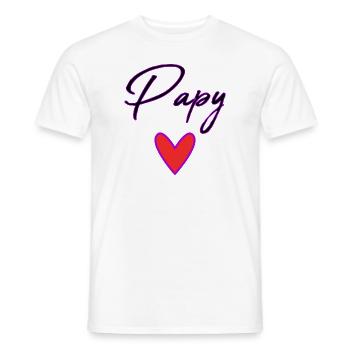 PAPY. PAPA. FÊTE DES PÈRES. BONNE FÊTE PAPA - T-shirt homme - blanc - Devant - AI Model Male 178 dark (178cm)