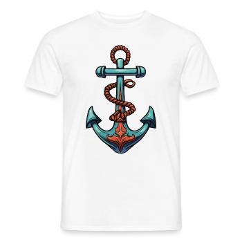 Port d’ancrage - T-shirt homme - blanc - Devant - AI Model Male 178 dark (178cm)