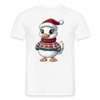 Gans Weihnachten Comic - Männer T-Shirt - Weiß - Vorne - AI Model Male 178 dark (178cm)