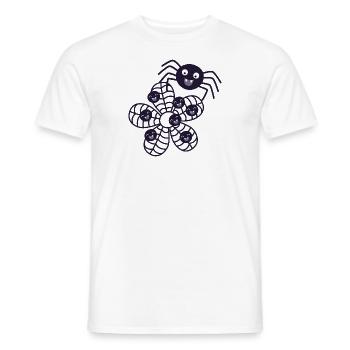 Araignée avec toile d’araignée avec bébés araignées - T-shirt homme - blanc - Devant - AI Model Male 178 dark (178cm)