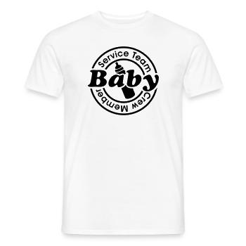 Bébé service: maman papa - T-shirt homme - blanc - Devant - AI Model Male 178 dark (178cm)