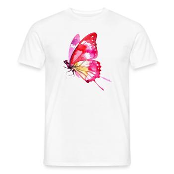 Butterfly, Colorful, Watercolor, Painting - Men's T-Shirt - white - Front - AI Model Male 178 dark (178cm)