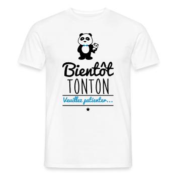 Bientôt Tonton, futur oncle - T-shirt homme - blanc - Devant - AI Model Male 178 dark (178cm)