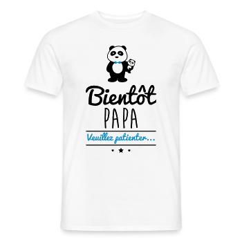 Bientôt papa, futur père, cadeau fête des pères - T-shirt homme - blanc - Devant - AI Model Male 178 dark (178cm)