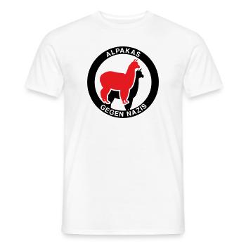 Alpakas gegen Nazis - Männer T-Shirt - Weiß - Vorne - AI Model Male 178 dark (178cm)