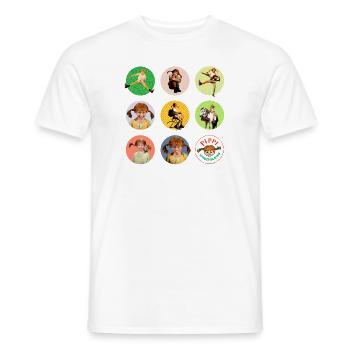 Pippi Longstocking Pictures Of Pippi In Circles - Men's T-Shirt - white - Front - AI Model Male 178 dark (178cm)