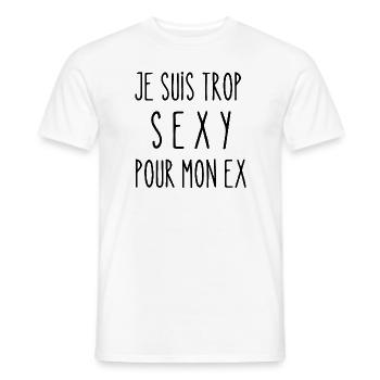 trop sexy pour mon ex - T-shirt homme - blanc - Devant - AI Model Male 178 dark (178cm)