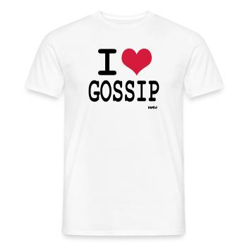 i love gossip by wam - T-shirt homme - blanc - Devant - AI Model Male 178 dark (178cm)