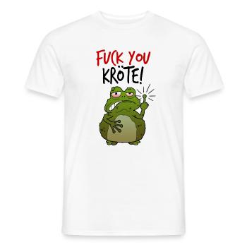 Fuck You Kröte MIttelfinger lustig Comic Geschenk - Männer T-Shirt - Weiß - Vorne - AI Model Male 178 dark (178cm)