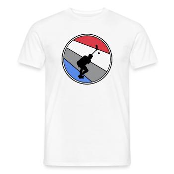 floorball unihockey floorballsaison bandy - Männer T-Shirt - Weiß - Vorne - AI Model Male 178 dark (178cm)