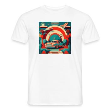 Retro Desing T-Shirt - Männer T-Shirt - Weiß - Vorne - AI Model Male 178 dark (178cm)