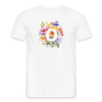 O Monogramm , bunter Blumenstrauss - Männer T-Shirt - Weiß - Vorne - AI Model Male 178 dark (178cm)
