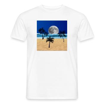 Strand bei Nacht - Männer T-Shirt - Weiß - Vorne - AI Model Male 178 dark (178cm)