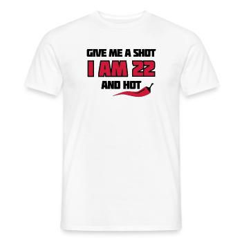 Anniversaire 22 - donnez-moi un coup de feu - le - T-shirt homme - blanc - Devant - AI Model Male 178 dark (178cm)
