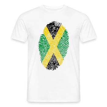 JAMAÏQUE EMPREINTE. RASTAFARI REGGAE RASTA - T-shirt homme - blanc - Devant - AI Model Male 178 dark (178cm)