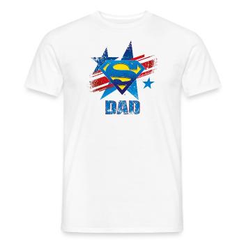 Superman 'S-Shield Dad' - T-shirt homme - blanc - Devant - AI Model Male 178 dark (178cm)