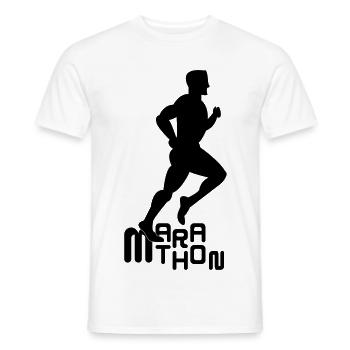 marathon - Men's T-Shirt - white - Front - AI Model Male 178 dark (178cm)