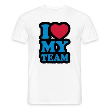 I love my team - Men's T-Shirt - white - Front - AI Model Male 178 dark (178cm)