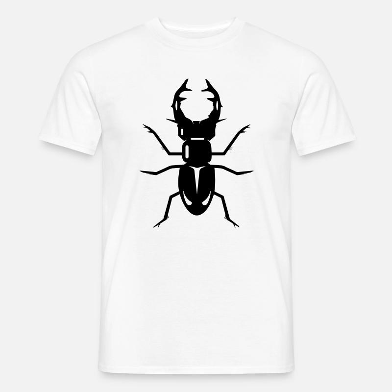 stilisierter Hirschkäfer mit prächtigen Geweih - Männer T-Shirt - Weiß